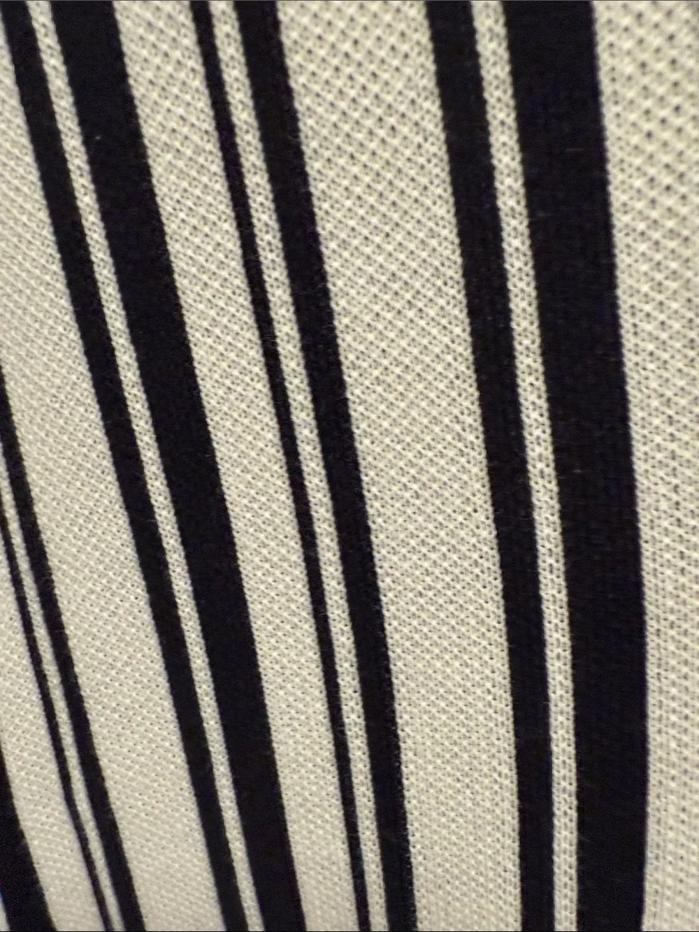Tory Burch Black and White Vertical Stripe V-Notch Knit Tunic